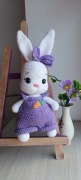 Króliczek szydełkowy amigurumi 26 cm handmade prezent maskotka