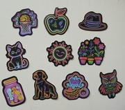 10 naklejek NEON - rózne kształty - Zestaw #2