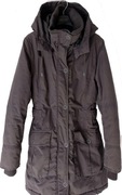 H&M zimowa pikowana ocieplana kurtka z kapturem 38 40 M L brąz