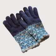 Rękawiczki nowe wełniane granatowe niebieskie pięć palców