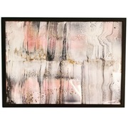 Obraz w ramie 50 x 70 róż i złoto akryl pouring