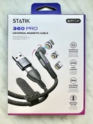 Statik 360 Pro, kabel magnetyczny 1m (Lightning, USB), ładowanie+dane