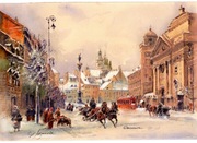 Warszawa -  21 x 30 cm  Akwarela - Pomysł na prezent 