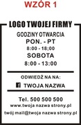 Naklejki na szybę godziny otwarcia