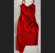 Sukienka czerwona kopertowa elastyczna seksowna 36 ideał
