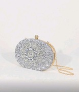 Torebka wizytowa elegancka glamour wieczorowa kamienie cyrkonie błyszcząca 