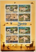 ZAMBIA 2008 Mi 1606-9 antylopa kudu arkusik WWF idealny
