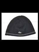 czapka zimowa  LACOSTE beanie Wełna DWUSTRONNA czarna i szara  Sklep 269 zł