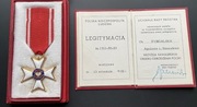 Krzyż Kawalerski Orderu Odrodzenia Polski z legitymacją w pudełku PRL