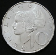 Austria 10 schilling 1972 - kobieta - srebro