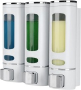 Potrójny Dozownik Do Mydła Ścienny Biały 3x 400ml Do łazienki kuchni hotelu