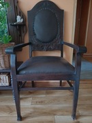 Fotel retro ze skórzaną tapicerką