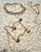 Zestaw 3 bransoletek – łańcuszki + motylki | 16 cm + regulacja Akce