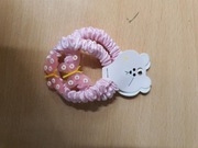 RÓŻOWE GUMKI DO WŁOSÓW SCRUNCHIE Z MOTYLKAMI 2SZTUKI