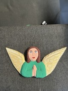 Anioł rzeźba ludowa Michał Pogwizd drewno Aniołek handmade