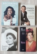 4 książki Michelle Obama Barack Obama Evita Peron Jacqueline Kennedy zestaw