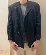 Bernhardt Czarny Overcoat Handmade Oversize Rozmiar L Vintage Y2K Old