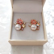 Klipsy, perełki, cyrkonie, złote, nowe, glamour