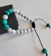 Bransoletka biało turkusowa