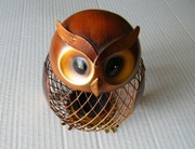 Sowa skarbonka metaloplastyka 10,4x13,6 dekoracja -50%