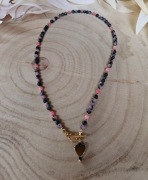 Naszyjnik Choker z Kamieni Naturalnych Agat Jadeit Hematyt 