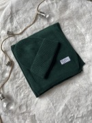 Szal i czapka ciemnozielony zielony Cashmere 50% kaszmir 50% wełna