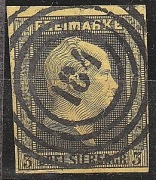 Prusy Mi 4a, 3 Sgr znaczek stemplowany bez kleju, NS 184 BRESLAU