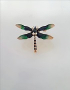 Broszka nowa cyrkonie ważka  niebieska zielona 