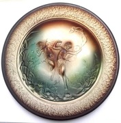 Sztukateria Talerz ścienny PRL gipsowa dekoracja vintage retro ozdoba