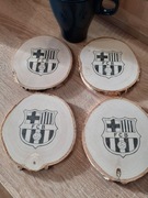 Barcelona Fc. Podkładka pod kubek. Naturalne drzewo