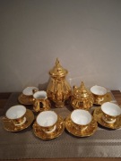 Serwis kawowy  złoty z porcelany Bavaria 