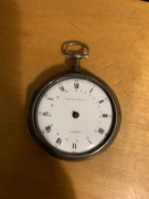 Zegarek kieszonkowy  szpindlak w srebrze + etui do naprawy 