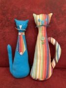 Dwa kolorowe koty - zestaw maskotek