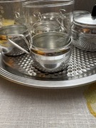 Zestaw PRL vintage – 6 koszyczków + taca + cukiernica | Chorzów DW17