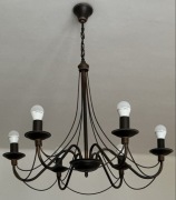 żyrandol do salonu, pokoju, holu, wysokość 75 cm, mosiądz