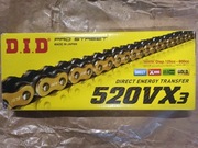 Łańcuch - DID 520 VX3 110, zakuwka, złoty