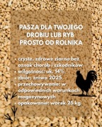 PSZENICA PASZOWA 25 kg – DLA DROBIU, GOŁĘBI I RYB