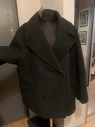 H&M kurtka bosmanka krótki trencz flausz oversize czarna duża