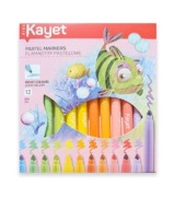 flamastry pastelowe 12 kayet, pastel markers 12 kayet, komplet mazaków