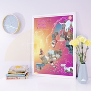 Spersonalizowana Mapa Europa A2 - podróże plakat grafika prezent