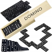 domino drewniane układanka klocki gra podróżna rodzinna pudełko 28 el.