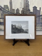 Stara rycina – „Castle of Rheinstein” / Schloss Rheinstein – XIX wiek