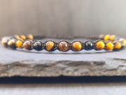 Męska bransoletka z onyksem i tygrysim okiem - handmade 