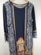 Damska sukienka w stylu vintage indyjska granatowa L/XL