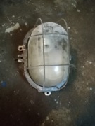 Retro loft lampa oprawa klosz żeliwo szkło PRL