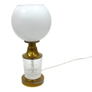 AKA Leuchten – lampa stołowa z kryształu i mosiądzu, Niemcy, lata 70.