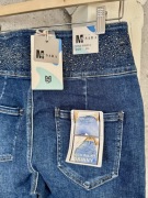 Jeansy rurki cyrkonie M.Sara XL