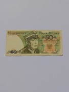 Banknot 50zł  z  PRL-u 1988 seria KC4707874 