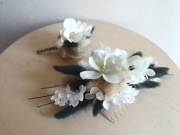 Ozdoba do włosów z dekoracją kwiatową wraz butonierką