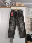 Czekoladowe sztruksowe spodnie Cong Ming Fang, 100% bawełna, nowe z metką 